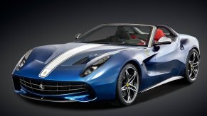 An image of a Ferrari F60 America in a photo studio.