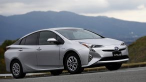 A silver Toyota Prius hybrid