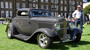 A 1932 Ford Model B hot rod is displayed during the London Concours at Honourable Artillery Company