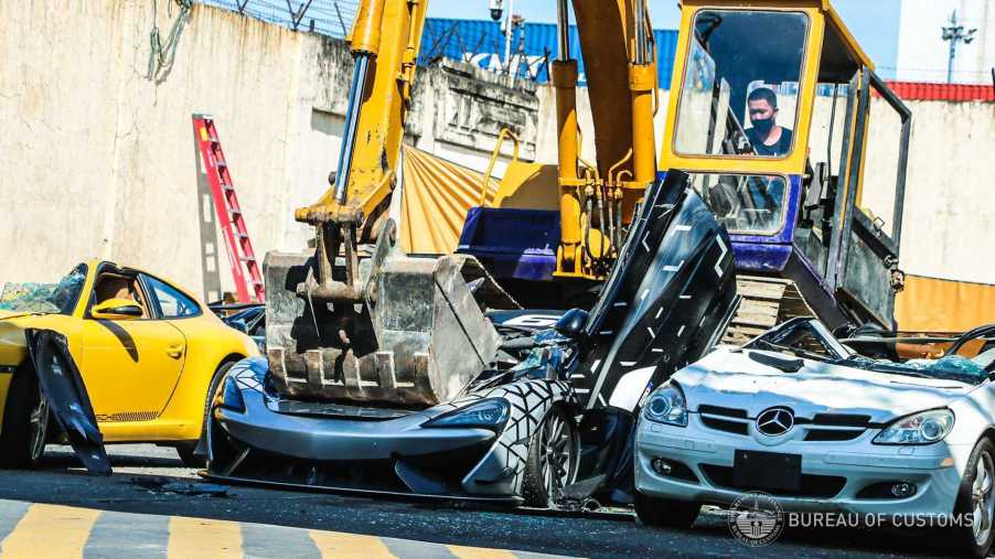 Illegal Philippines McLaren smashed