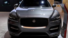 Gray 2020 Jaguar F-Pace is on display at the 112th Annual Chicago Auto Show