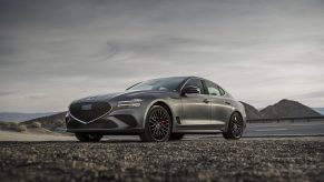 The grey Genesis G70 sedan