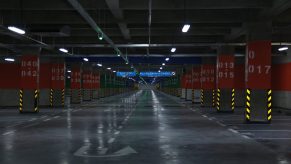 A view of parking garage in the Meskel Square during its inauguration ceremony in Addis Ababa, Ethiopia