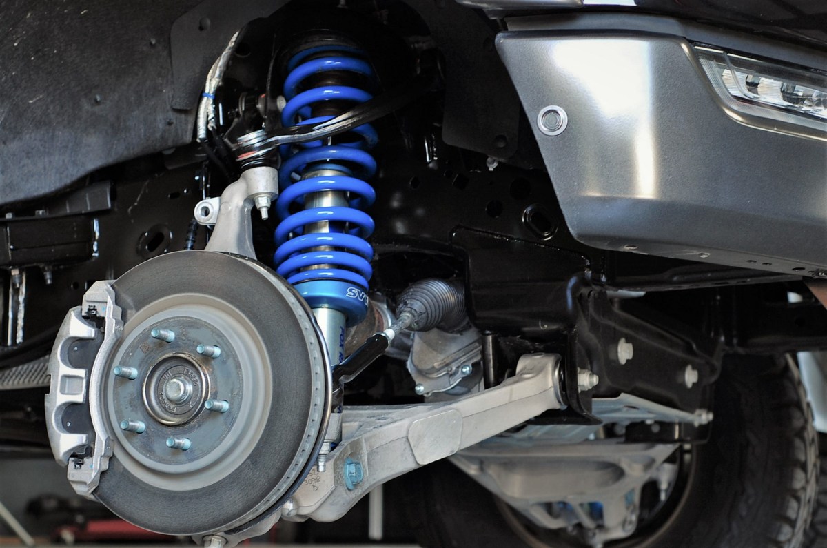 upclose shot of the PaxPower 2021 Alpha F-150 suspension setup