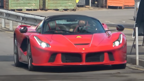 An image of a Ferrari LaFerrari Prototype caught outside of the company.