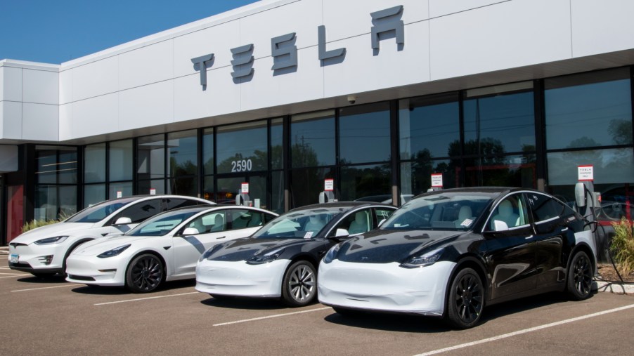 A Tesla car dealership.