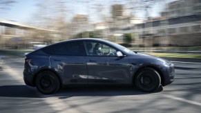 The Tesla Model Y on the move