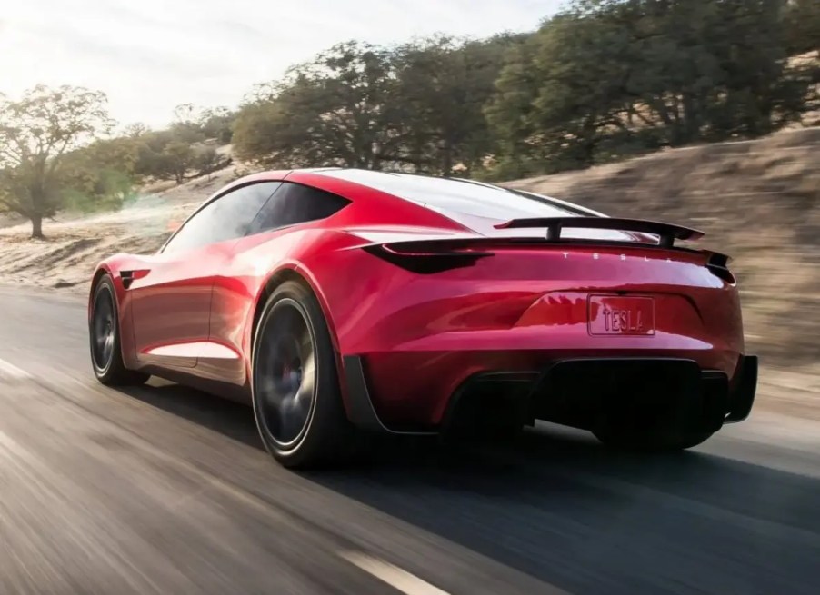 Tesla Roadster rear 3/4 view