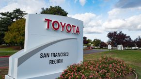 The sign outside the Toyota San Francisco regional headquarters