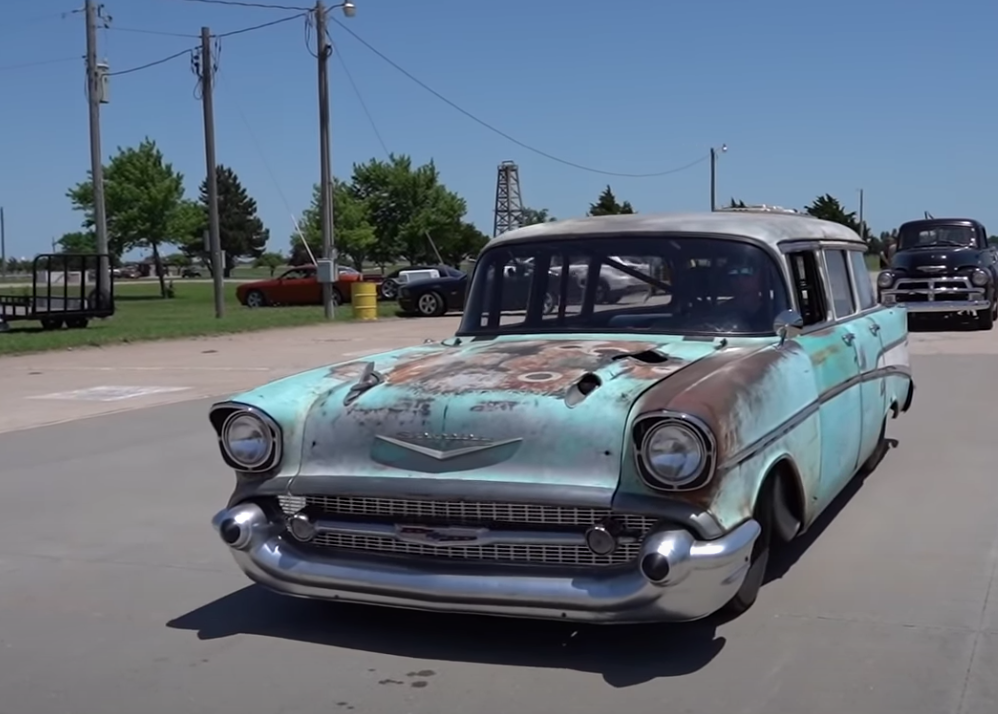 Aydan Bailey's 1957 Chevy wagon Drag Week car