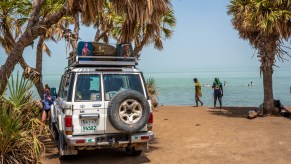 The Toyota Land Cruiser by the beach