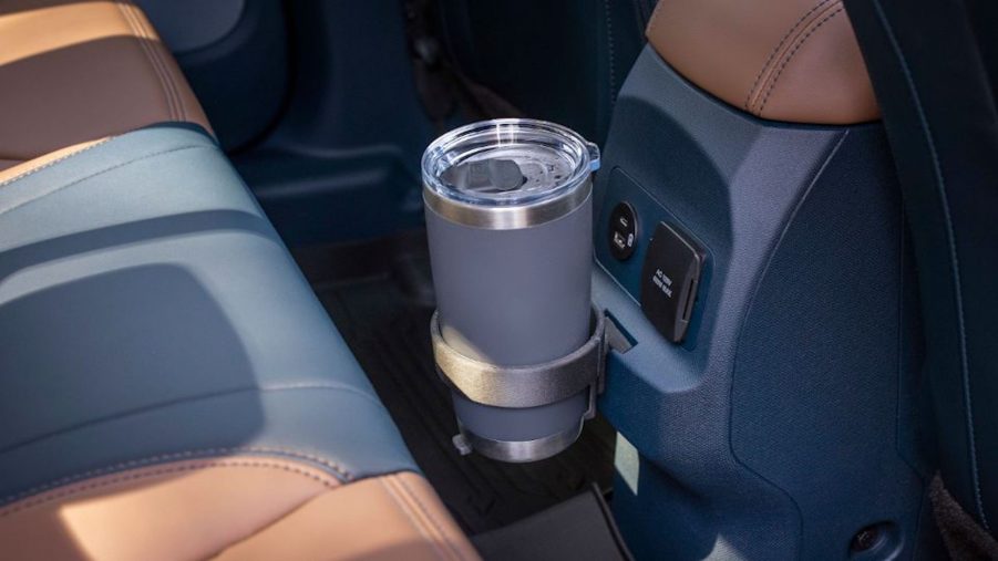 A FITS system cup holder in the Ford Maverick