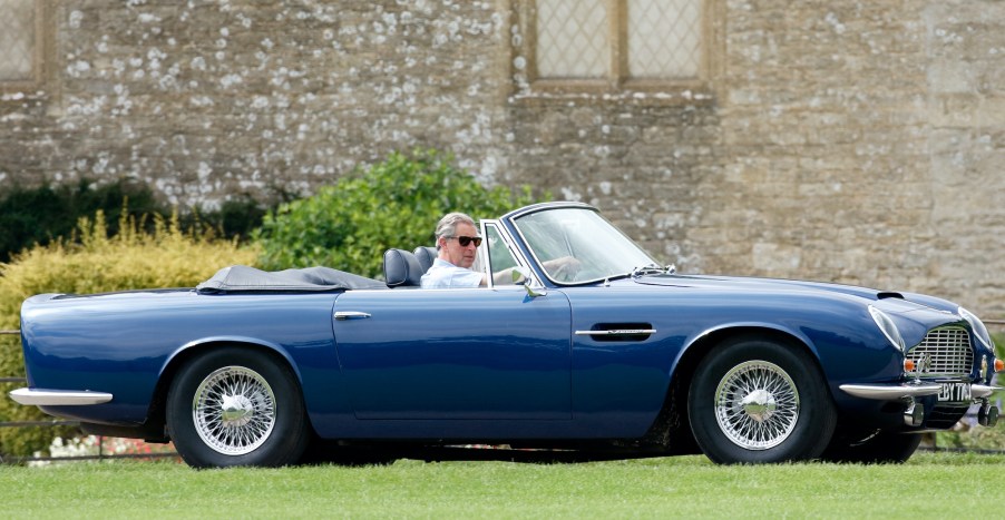 Prince Charles in a convertible