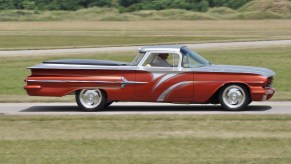 1960 chevrolet el camino driving at austrian airport