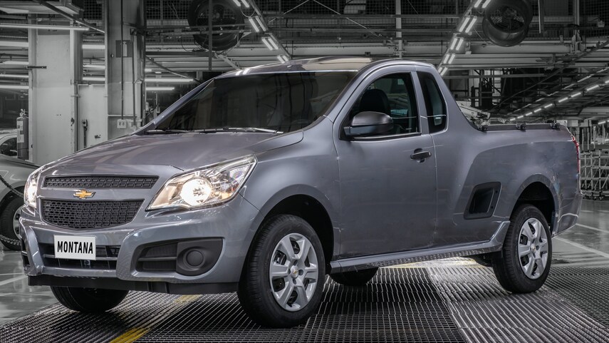 The 2020 Chevy Montana on display in a factory 