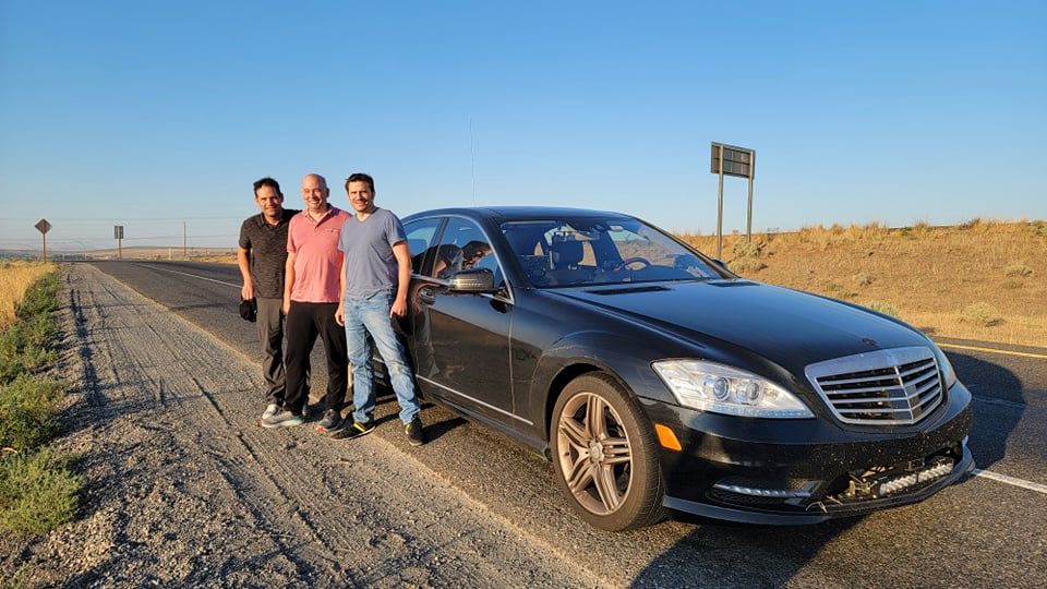 New record holders Todd Heckel, Grady Leno, and Peter Loforte with the record-holding car