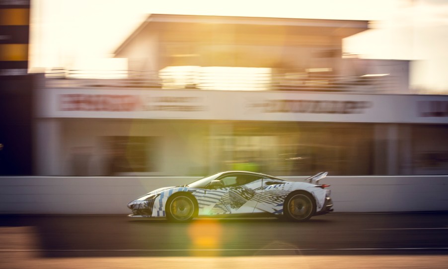 Pininfarina Battista racing on the track