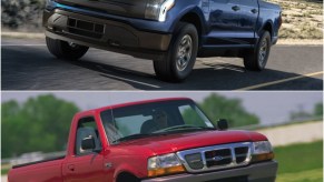 A Ford F-150 Lightning (Top) and Ranger EV (Bottom)