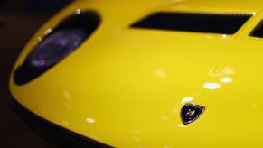 A yellow Lamborghini Miura in Essen, Germany