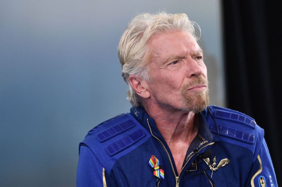 Richard Branson speaks after he flew to space aboard a Virgin Galactic vessel on July 11, 2021