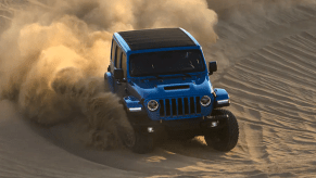 Jeep Wrangler ripping through the sand shows that its ready for some competition from the 2021 Ford Bronco