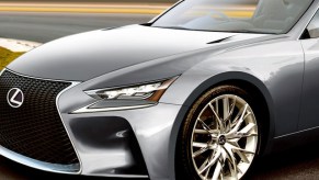 Speculation of small Lexus coupe close up