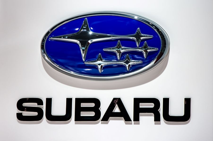 The blue Subaru logo on a white background with 'Subaru' printed below it in black.