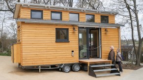 A mobile tiny house.