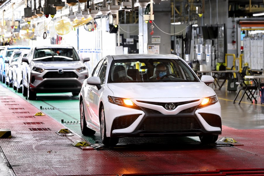 The 10 millionth Toyota Camry rolls off the assembly line at the company's Kentucky production plant in June 2021