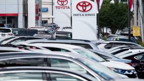 A Toyota car dealership in Annapolis, Maryland, on May 27, 2021