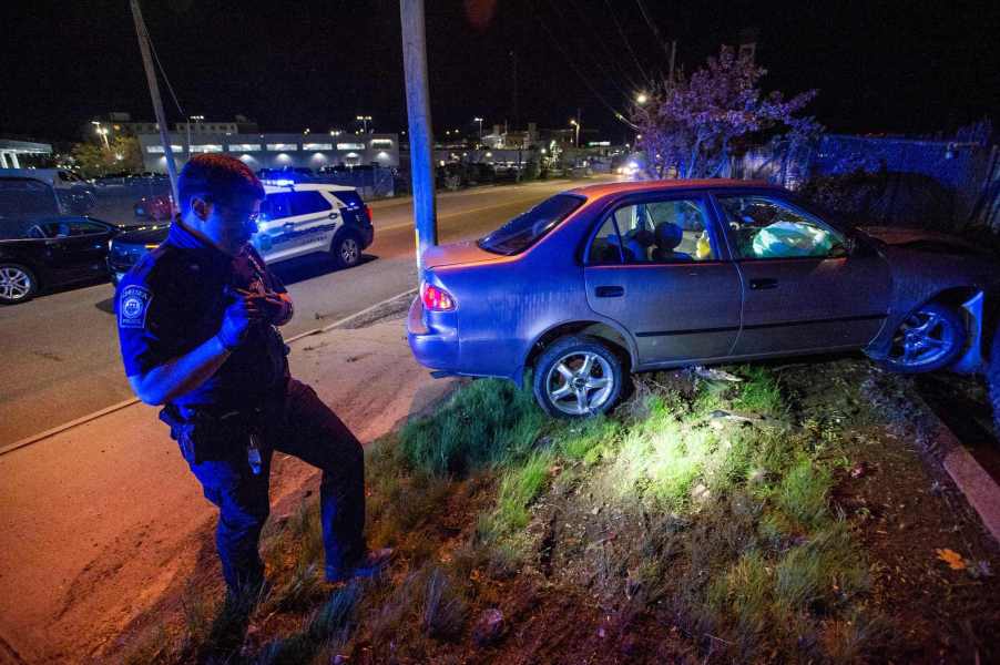 A car accident in Chelsea, Massachusetts, the night of May 1, 2021