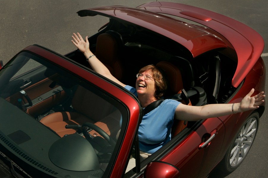 Marna Wood loves her new 2007 Mazda Miata MX–5 hardtop convertible.