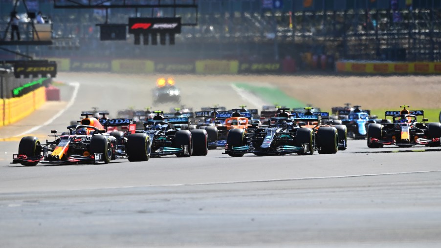 max verstappen leads silverstone sprint race