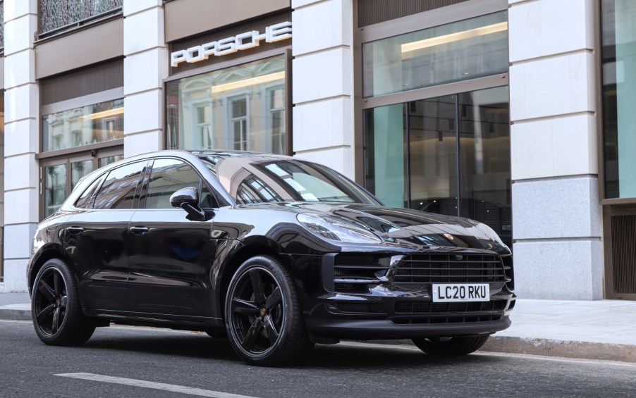 A black Porsche Macan Turbo SUV