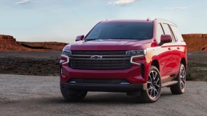 The 2021 Chevy Tahoe parked outside on a sunny day