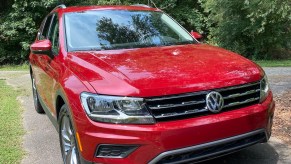 A red 2021 Volkswagen Tiguan