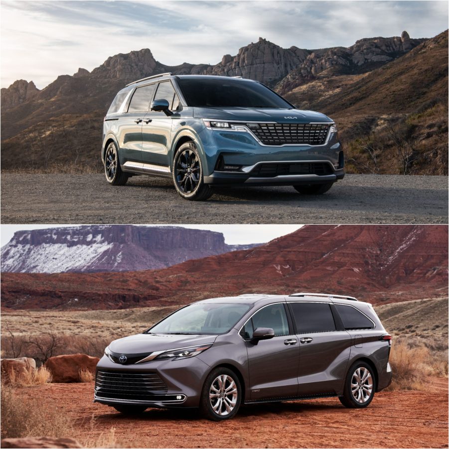 2022 Kia Carnival MPV and 2022 Toyota Sienna Minivan