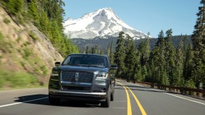 This is a 2022 Lincoln Navigator driving on the road with ActiveGlide