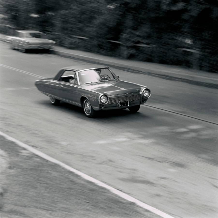 The Chrysler Turbine Car on the road