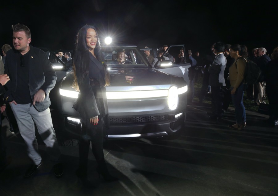 Rihanna at a Rivian R1T event. Rivian IPO: Backed By Amazon And Ford, Startup Files For $80 Billion