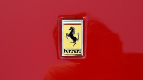 ferrari logo red background