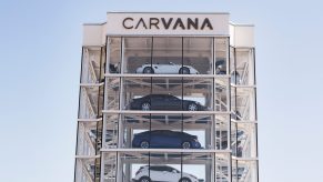 A Carvana vending tower