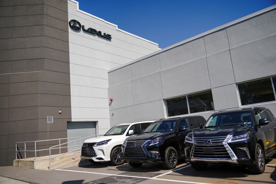 A row of Lexus SUVs. Not pictured, the 2022 Lexus LX