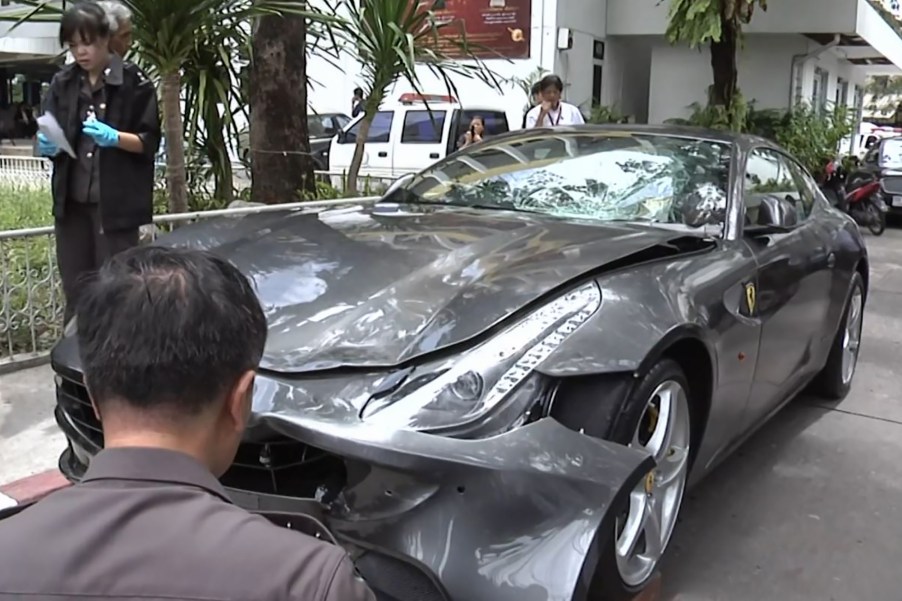 The 2011 Ferrari FF Vorayuth "Boss" Yoovidhya crashed