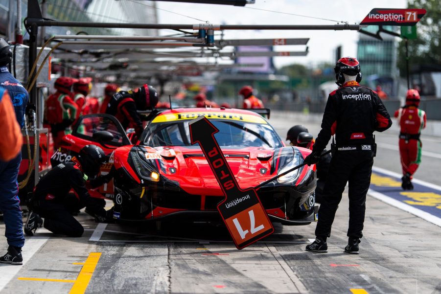 This is the inception racing #71 Ferrari lost a wheel during Le Mans