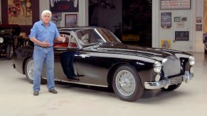 Jay Leno with his black 1953 Talbot-Lago Grand Sport