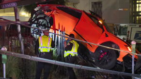 Lamborghini Urus crashes into tree in Hollywood