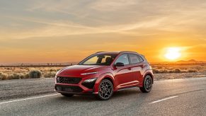 The new Hyundai Kona N photographed at sunset