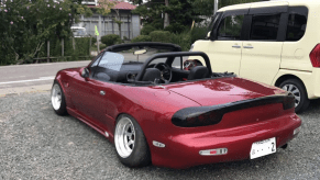 Mazda Miata RX-7 mashup rear 3/4 view