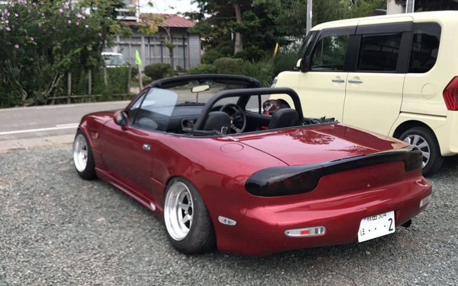 Mazda Miata RX-7 mashup rear 3/4 view